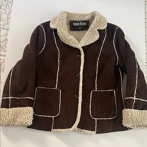 Marvin Richards Kids Brown Shearling Pea Coat